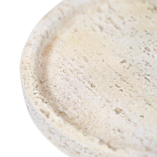 PALISADES 4" BEIGE CEMENT HAND PAINTED DECORATIVE BOWL - Varnish & Vibe