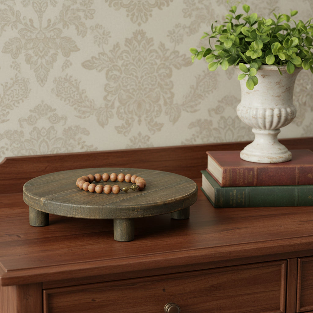 CALABASAS 12" BROWN SOLID WOOD DESK ORGANIZER