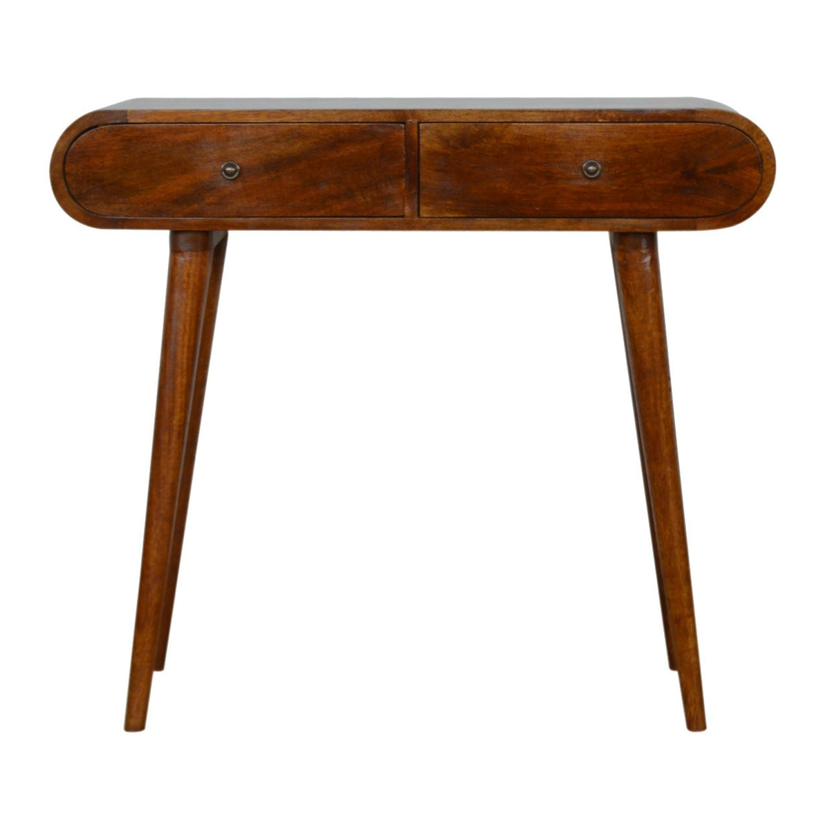 LAUREL 35" CHESTNUT SOLID WOOD CONSOLE TABLE WITH TWO DRAWERS