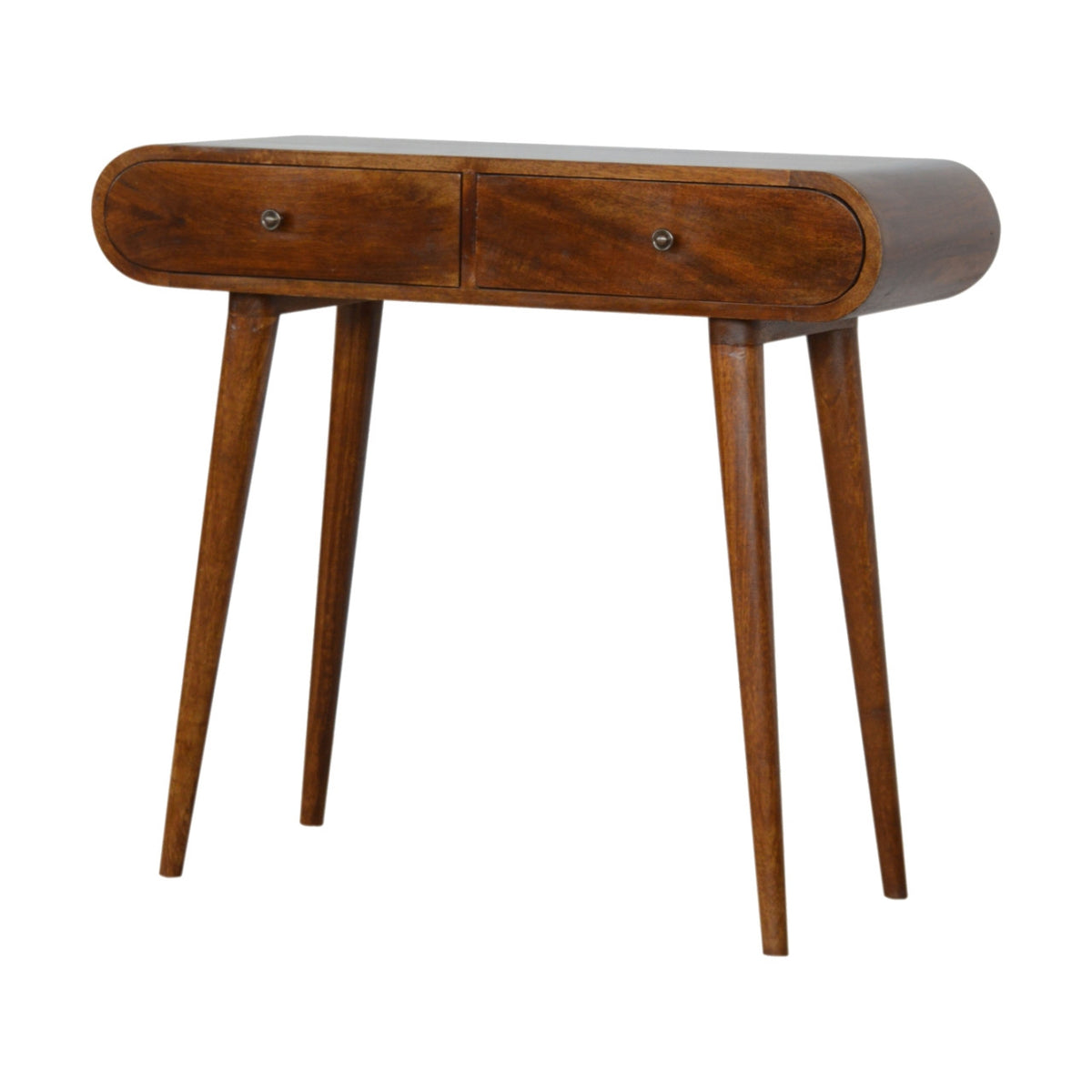 LAUREL 35" CHESTNUT SOLID WOOD CONSOLE TABLE WITH TWO DRAWERS