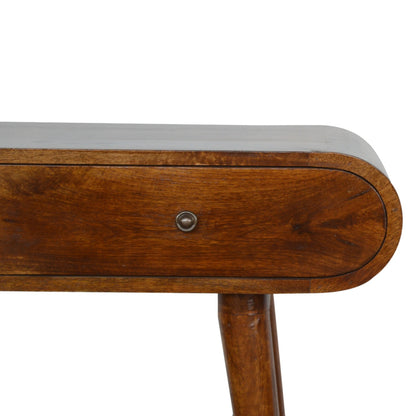 LAUREL 35" CHESTNUT SOLID WOOD CONSOLE TABLE WITH TWO DRAWERS