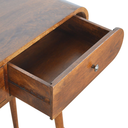 LAUREL 35" CHESTNUT SOLID WOOD CONSOLE TABLE WITH TWO DRAWERS