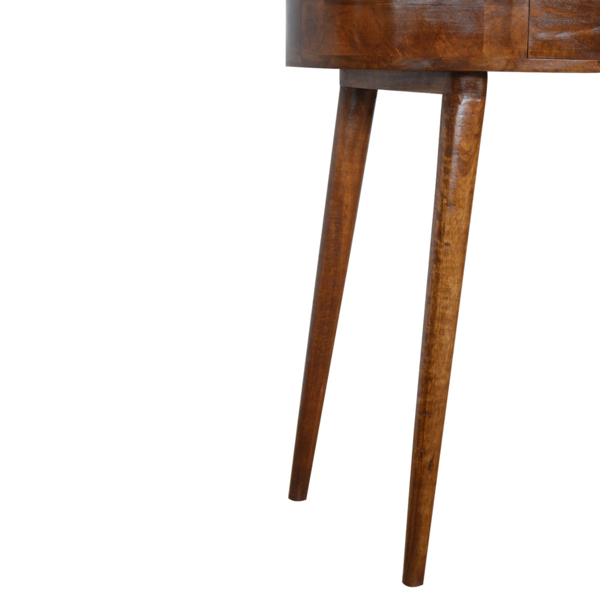 LAUREL 32" CHESTNUT SOLID WOOD OVAL CONSOLE TABLE WITH DRAWER