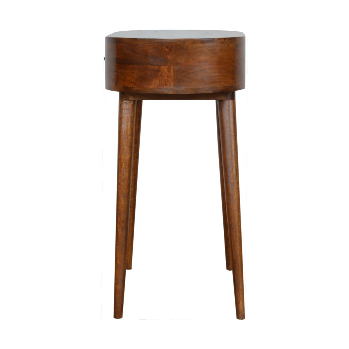 LAUREL 32" CHESTNUT SOLID WOOD OVAL CONSOLE TABLE WITH DRAWER