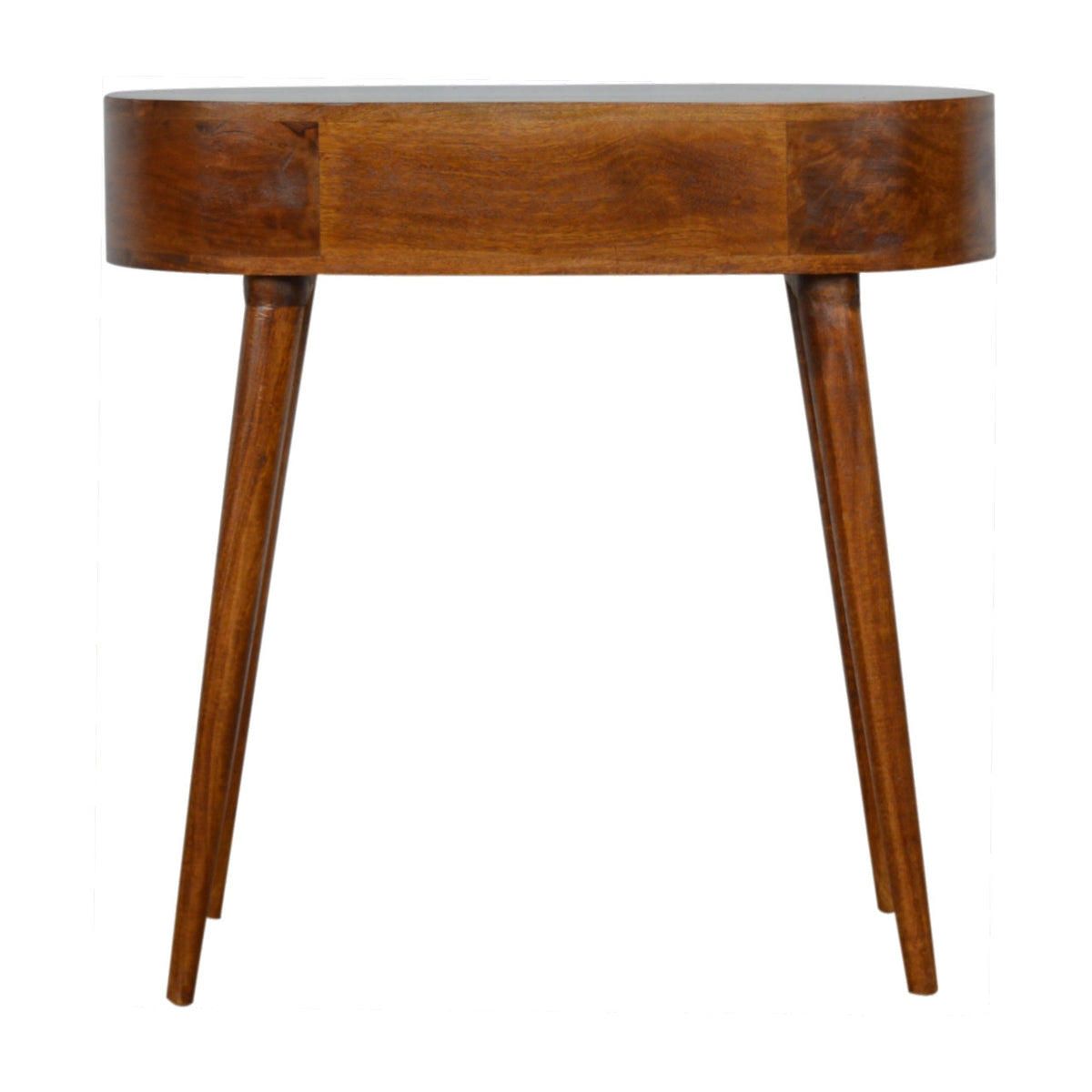 LAUREL 32" CHESTNUT SOLID WOOD OVAL CONSOLE TABLE WITH DRAWER