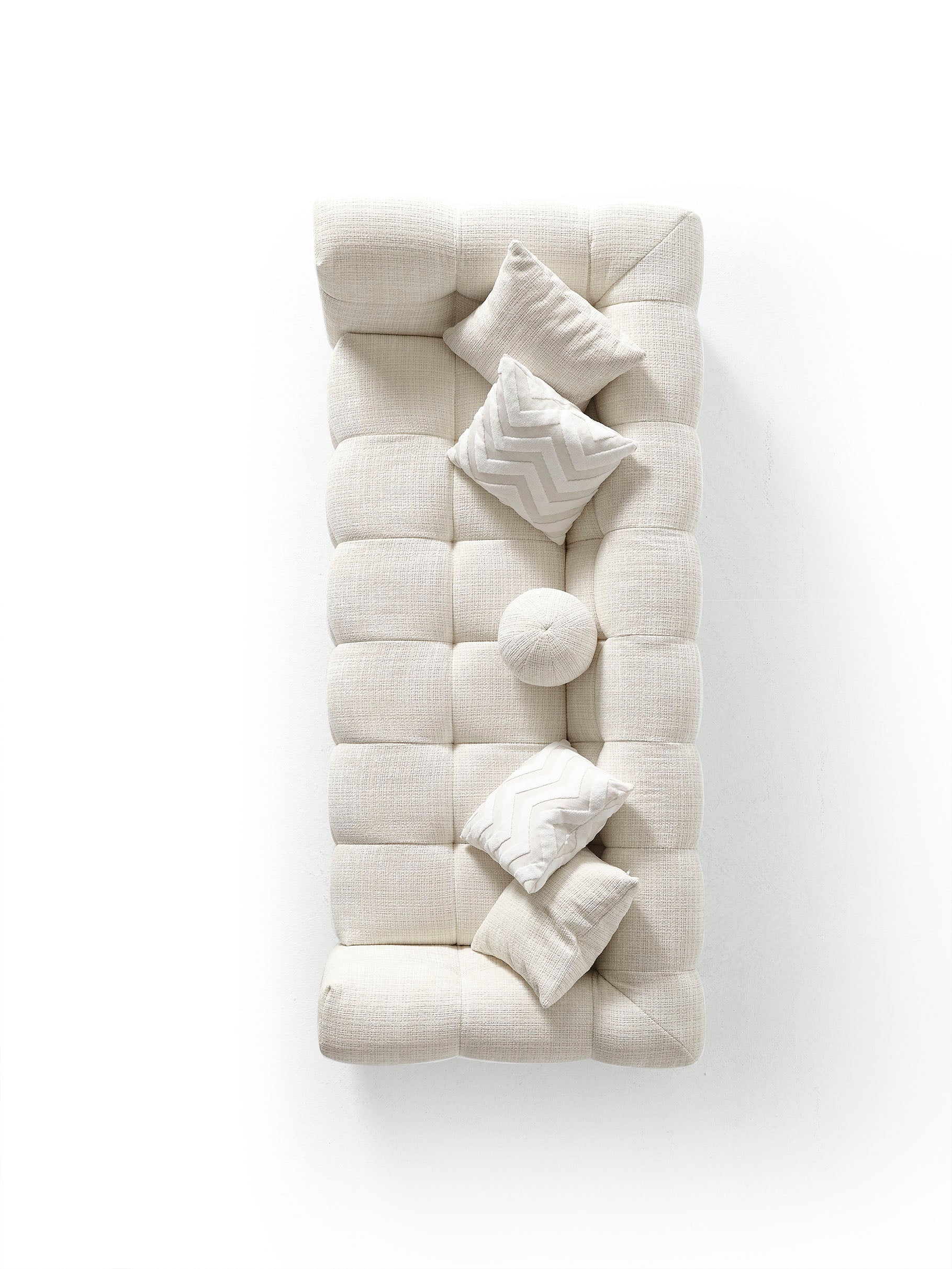 MALIBU 91" BEIGE CHENILLE SOFA WITH TOSS PILLOWS - Varnish & Vibe
