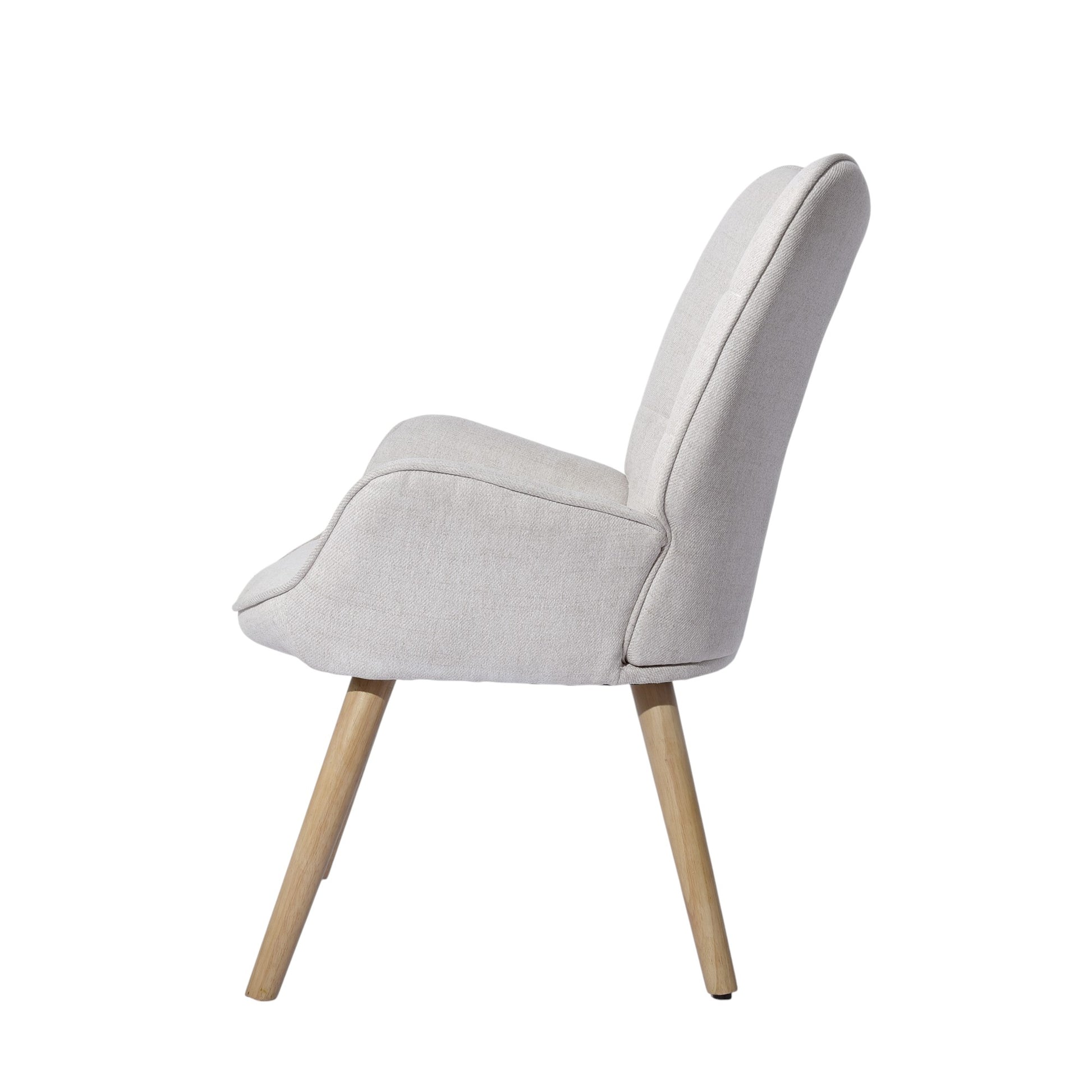 MALIBU 23" BEIGE AND NATURAL TUFTED CHENILLE AND SOLID WOOD WINGBACK CHAIR - Varnish & Vibe
