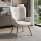 MALIBU 23" BEIGE AND NATURAL TUFTED CHENILLE AND SOLID WOOD WINGBACK CHAIR - Varnish & Vibe