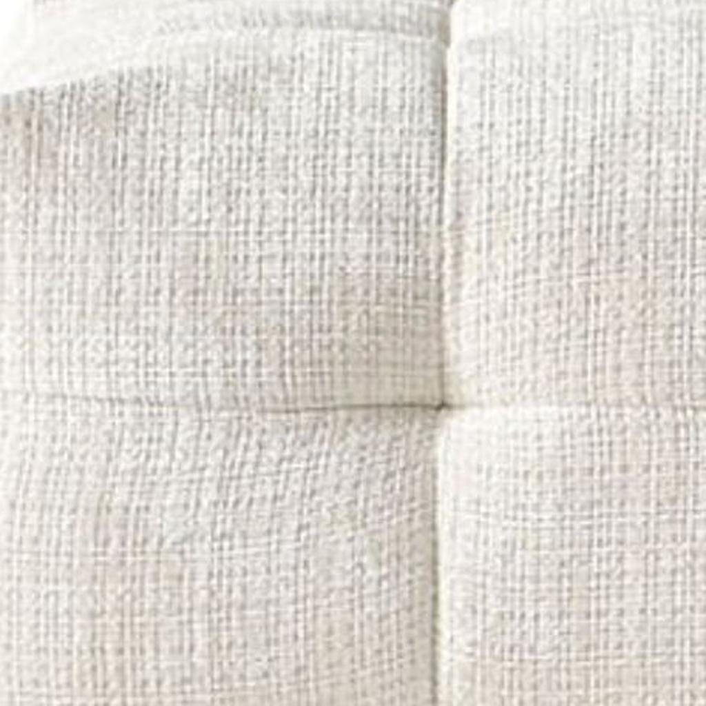 MALIBU 36" BEIGE AND BLACK CHENILLE TUFTED POUF OTTOMAN - Varnish & Vibe