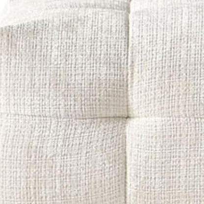 MALIBU 36" BEIGE AND BLACK CHENILLE TUFTED POUF OTTOMAN - Varnish & Vibe