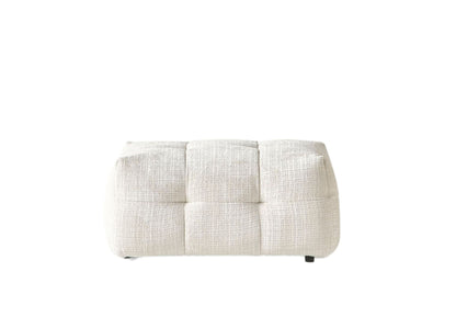 MALIBU 36" BEIGE AND BLACK CHENILLE TUFTED POUF OTTOMAN - Varnish & Vibe