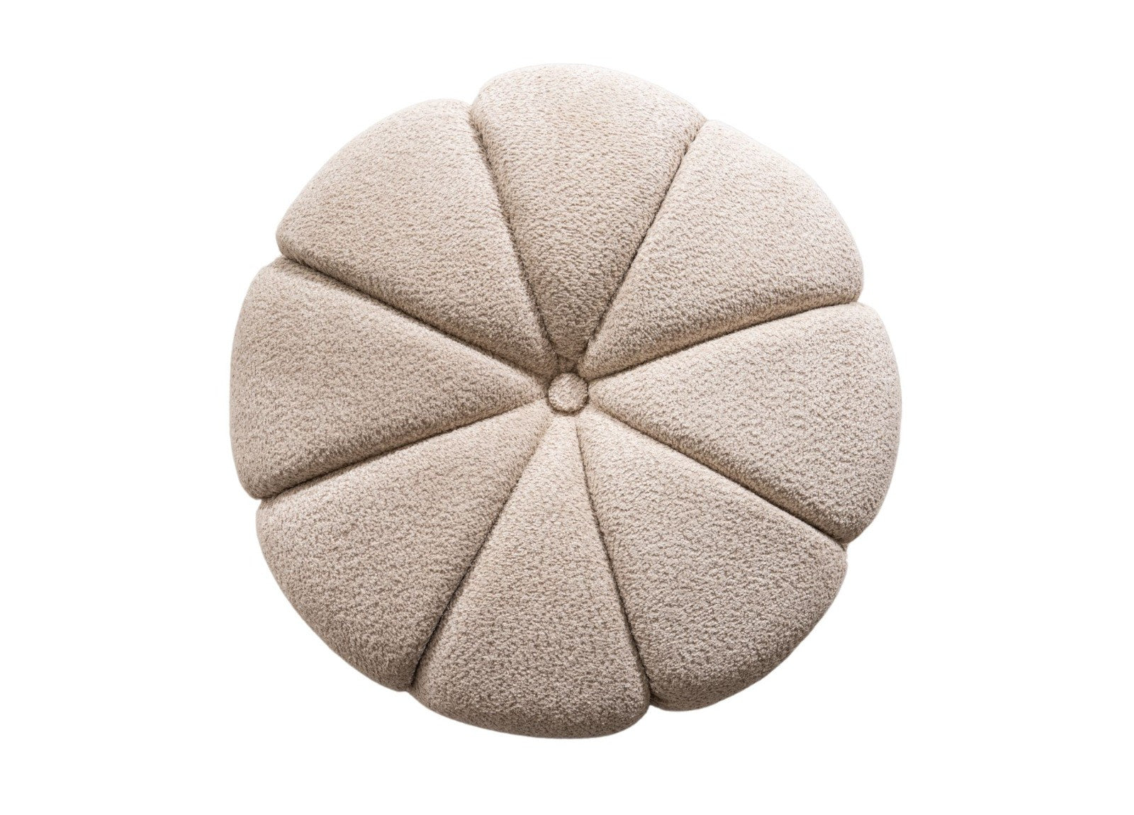 PALISADES 32" TAUPE TUFTED BOUCLE TUFTED ROUND OTTOMAN - Varnish & Vibe