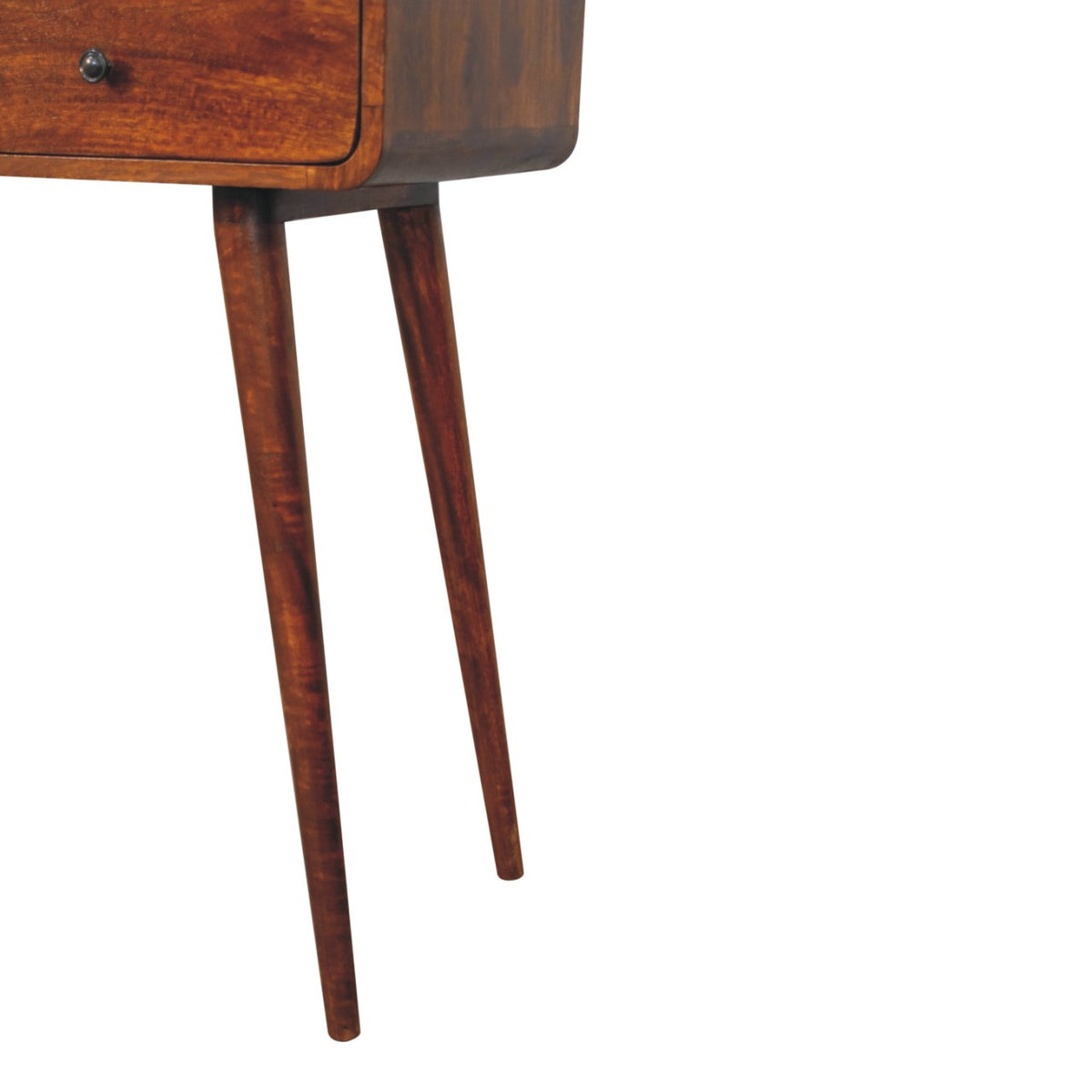 chestnut solid wood console table, 51" chestnut solid wood console, wood console table shelves drawers, solid wood console table shelves, solid wood console table