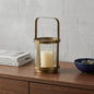 LAUREL 5" GOLD GLASS TABLETOP LANTERN CANDLE HOLDER