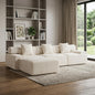 PALISADES 118" BEIGE CHENILLE MODULAR SOFA WITH OTTOMAN AND TOSS PILLOWS - Varnish & Vibe