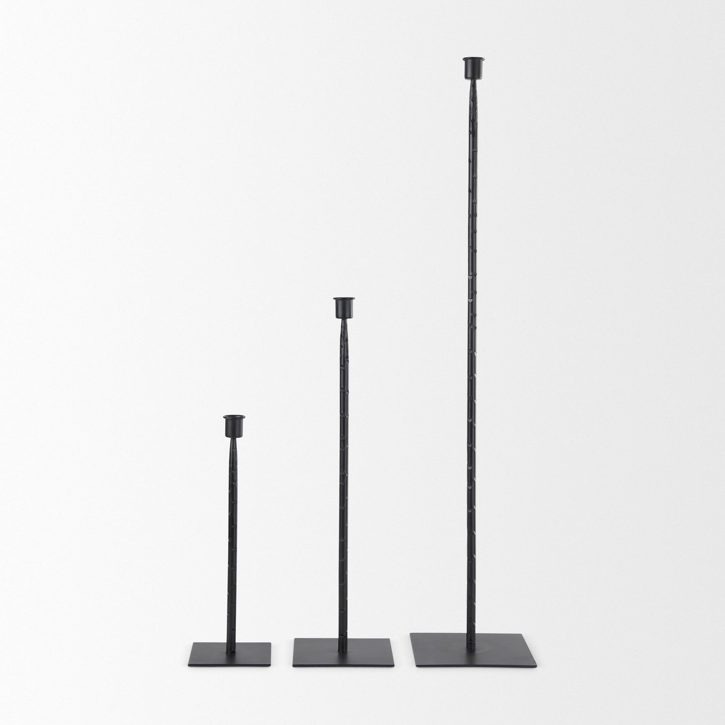 PALISADES 12" BLACK METAL FLOOR TAPER CANDLESTICK - Varnish & Vibe