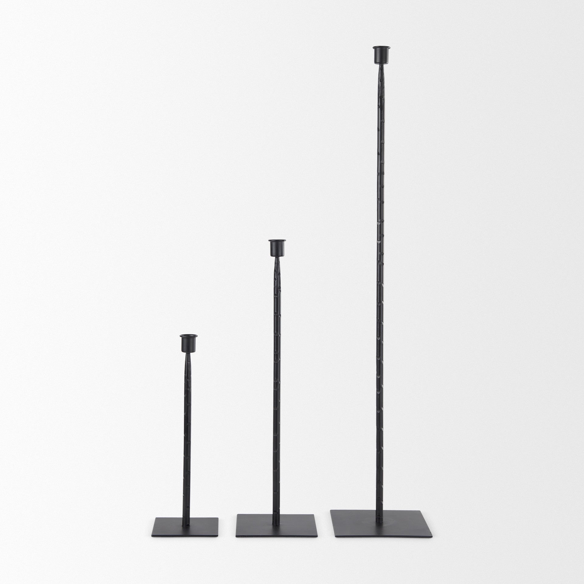 PALISADES 12" BLACK METAL FLOOR TAPER CANDLESTICK - Varnish & Vibe
