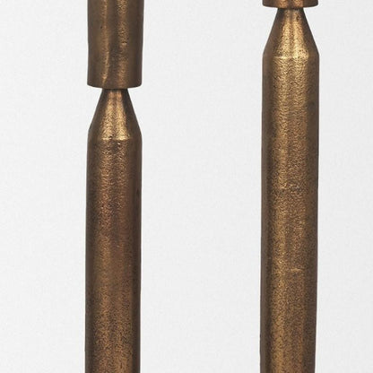 PALISADES SET OF THREE ANTIQUED BRASS METAL TABLETOP TAPER CANDLESTICKS - Varnish & Vibe
