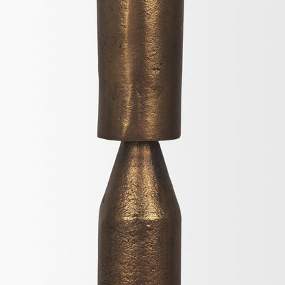 PALISADES SET OF THREE ANTIQUED BRASS METAL TABLETOP TAPER CANDLESTICKS - Varnish & Vibe