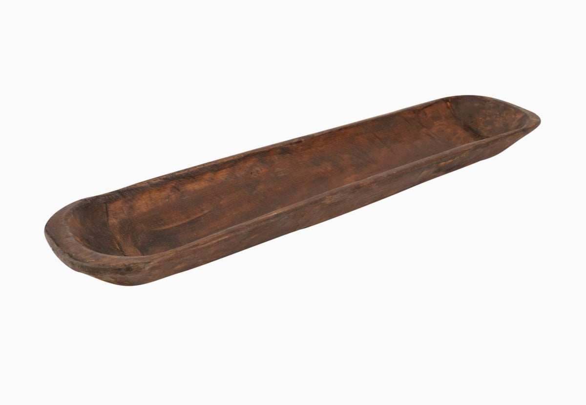 LAUREL 30" BROWN SOLID WOOD OVAL DOUGH BOWL