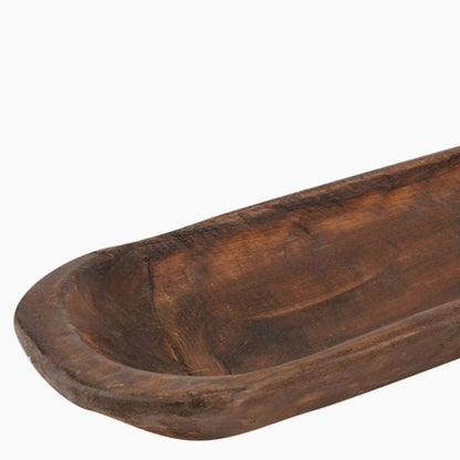 LAUREL 30" BROWN SOLID WOOD OVAL DOUGH BOWL