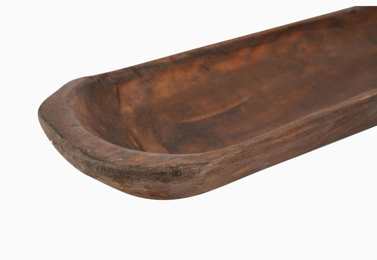LAUREL 30" BROWN SOLID WOOD OVAL DOUGH BOWL