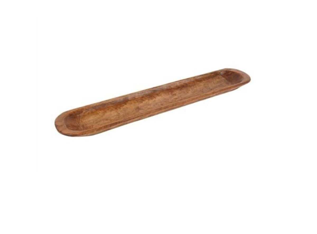 LAUREL 30" NATURAL SOLID WOOD OVAL DOUGH BOWL