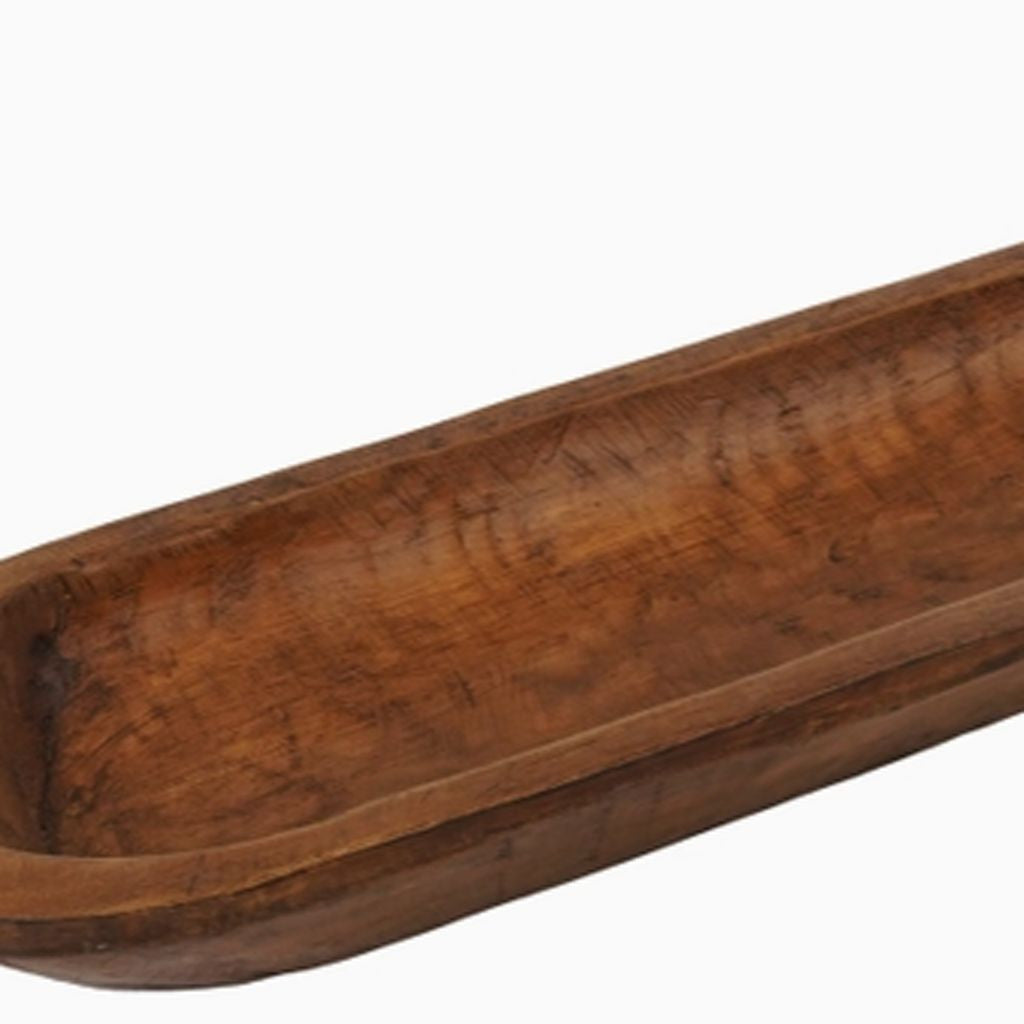 LAUREL 40" BROWN SOLID WOOD OVAL DOUGH BOWL