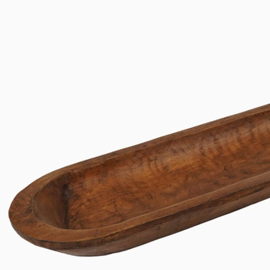 LAUREL 40" BROWN SOLID WOOD OVAL DOUGH BOWL