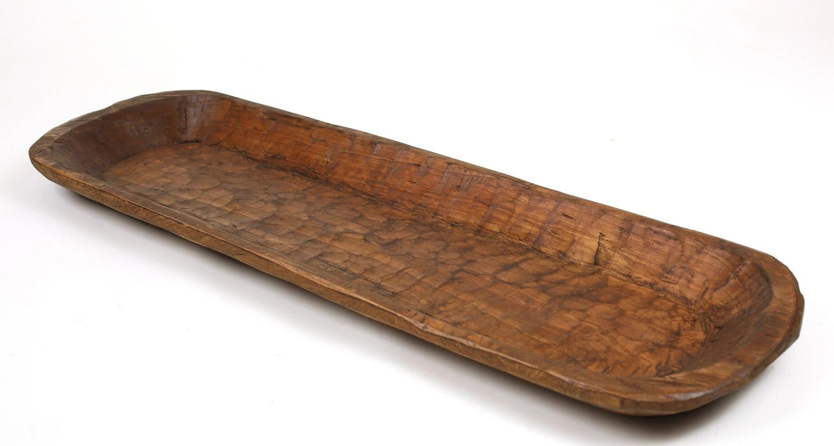 LAUREL 40" NATURAL SOLID WOOD OVAL DOUGH BOWL