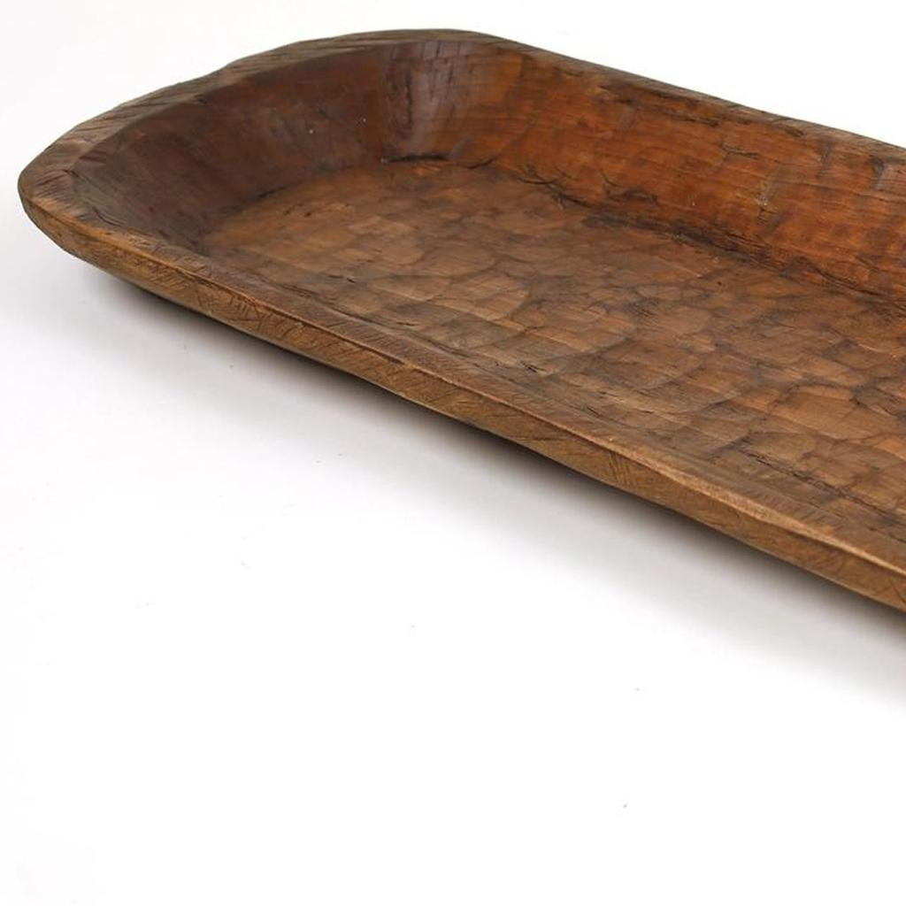 LAUREL 40" NATURAL SOLID WOOD OVAL DOUGH BOWL