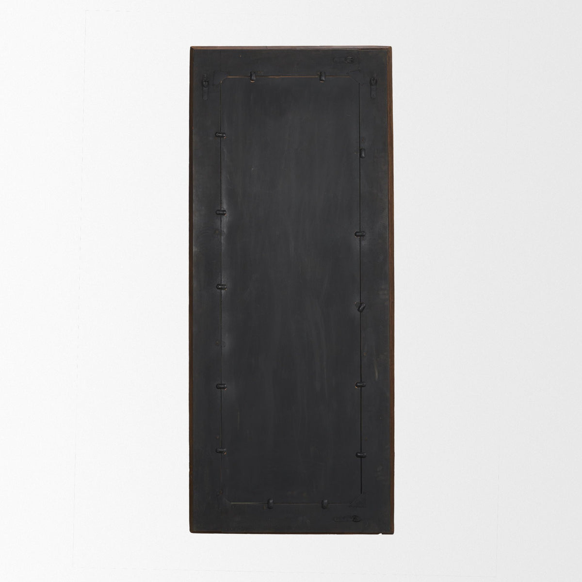 LAUREL 69" BROWN RIBBED SOLID WOOD WALL MOUNTED AND LEANING FRAMED FULL LENGTH MIRROR
