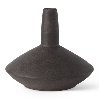 PALISADES 7" BROWN CERAMIC BUD TABLE VASE - Varnish & Vibe