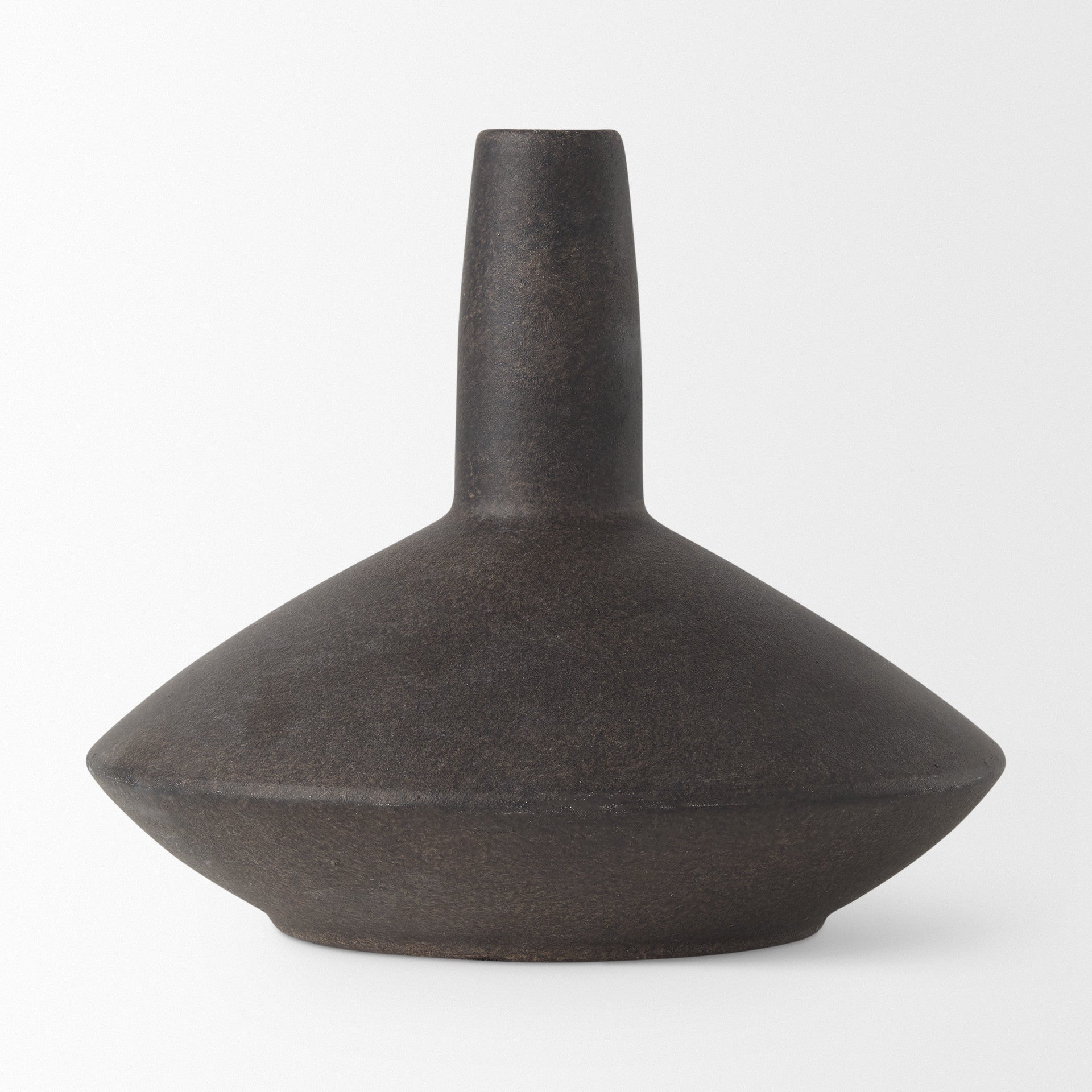 PALISADES 7" BROWN CERAMIC BUD TABLE VASE - Varnish & Vibe