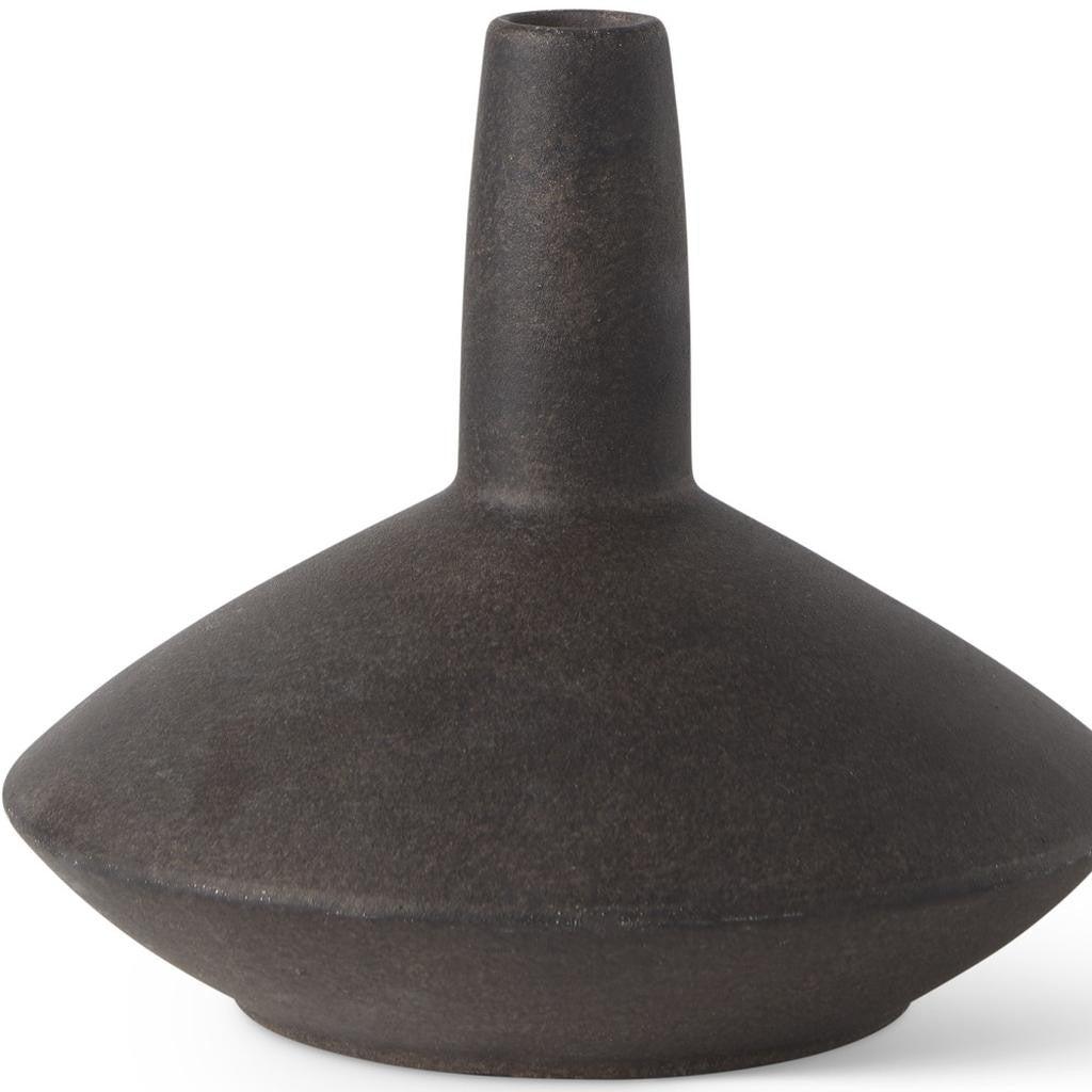 PALISADES 7" BROWN CERAMIC BUD TABLE VASE - Varnish & Vibe