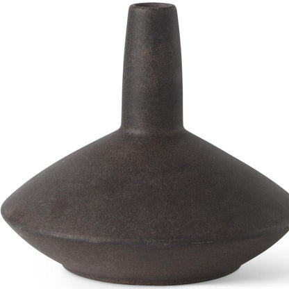 PALISADES 7" BROWN CERAMIC BUD TABLE VASE - Varnish & Vibe