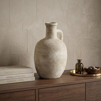 PALISADES 9" BEIGE CERAMIC TABLE VASE - Varnish & Vibe