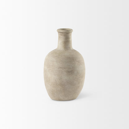 PALISADES 9" BEIGE CERAMIC TABLE VASE - Varnish & Vibe