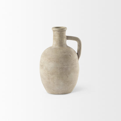 PALISADES 9" BEIGE CERAMIC TABLE VASE - Varnish & Vibe