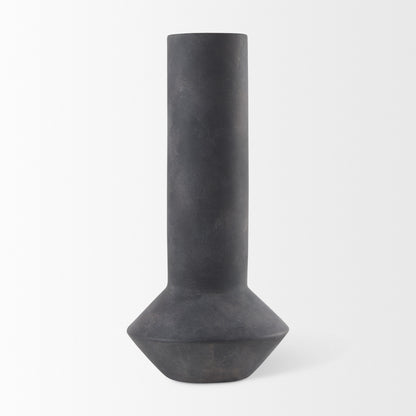 PALISADES 15" BLACK CERAMIC TULIP TABLE VASE - Varnish & Vibe