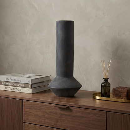 PALISADES 15" BLACK CERAMIC TULIP TABLE VASE - Varnish & Vibe