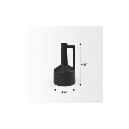 black ceramic table vase, ceramic table vase, black ceramic table