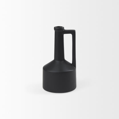 PALISADES 9" BLACK CERAMIC TABLE VASE - Varnish & Vibe