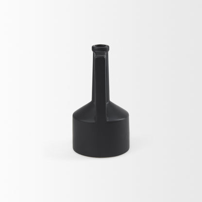 PALISADES 9" BLACK CERAMIC TABLE VASE - Varnish & Vibe