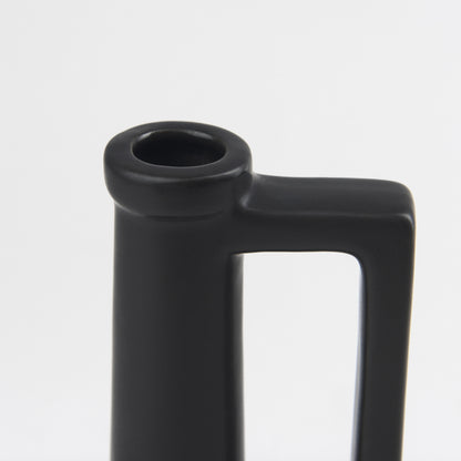 PALISADES 9" BLACK CERAMIC TABLE VASE - Varnish & Vibe