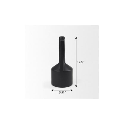 13" black ceramic table vase, black ceramic table vase, ceramic table vase, 13" black ceramic table, black ceramic table