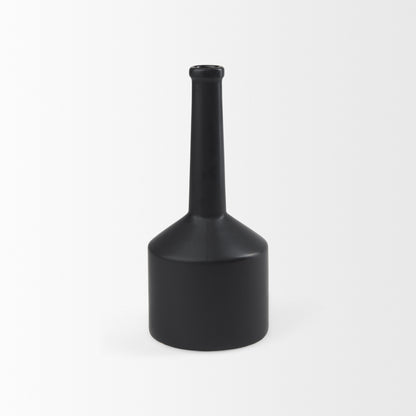 PALISADES 13" BLACK CERAMIC TABLE VASE - Varnish & Vibe