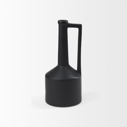 PALISADES 13" BLACK CERAMIC TABLE VASE - Varnish & Vibe