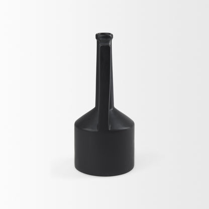 PALISADES 13" BLACK CERAMIC TABLE VASE - Varnish & Vibe