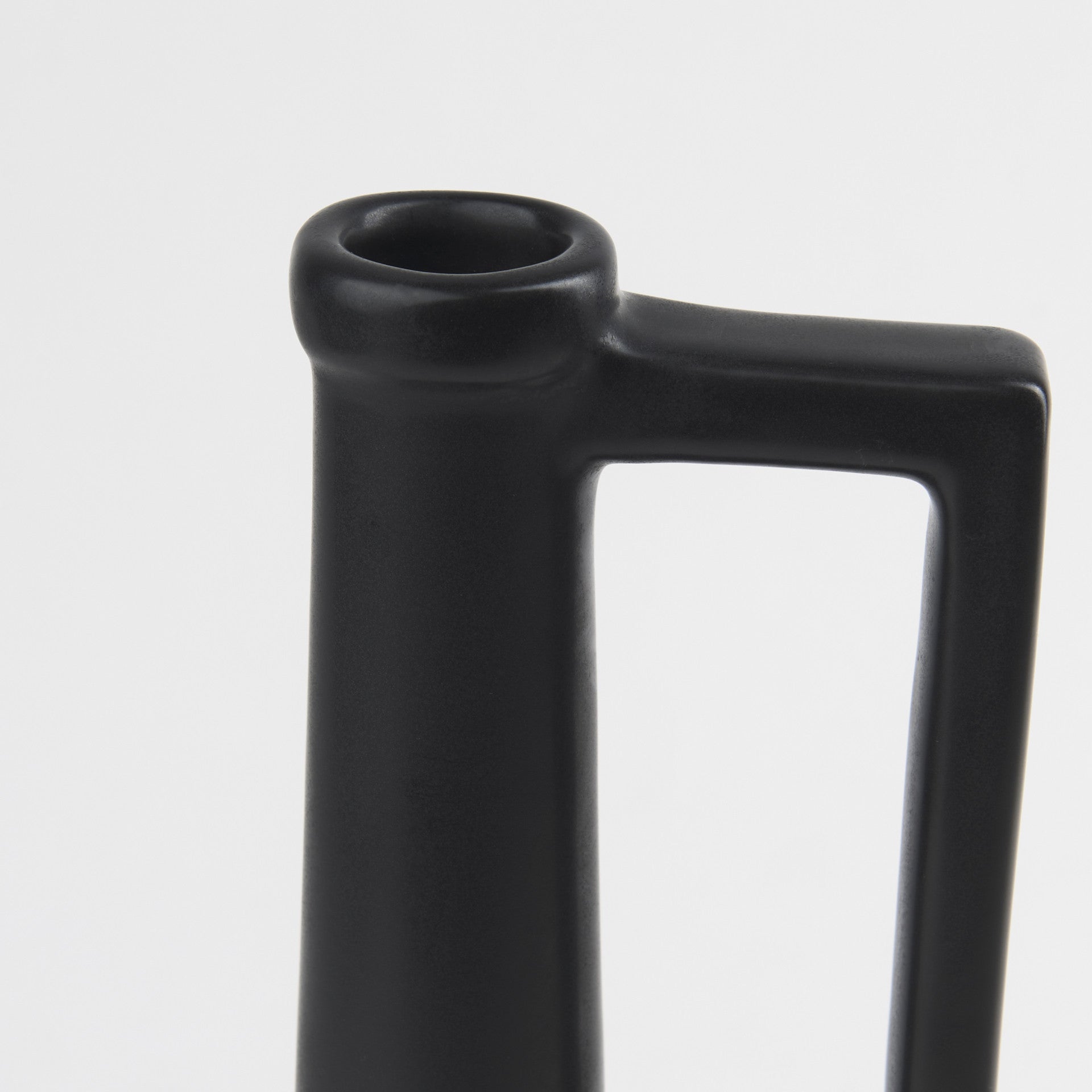 PALISADES 13" BLACK CERAMIC TABLE VASE - Varnish & Vibe